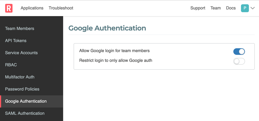 Google Auth Settings